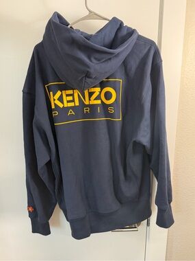 Kenzo Navy Hoodie with Yellow Accent